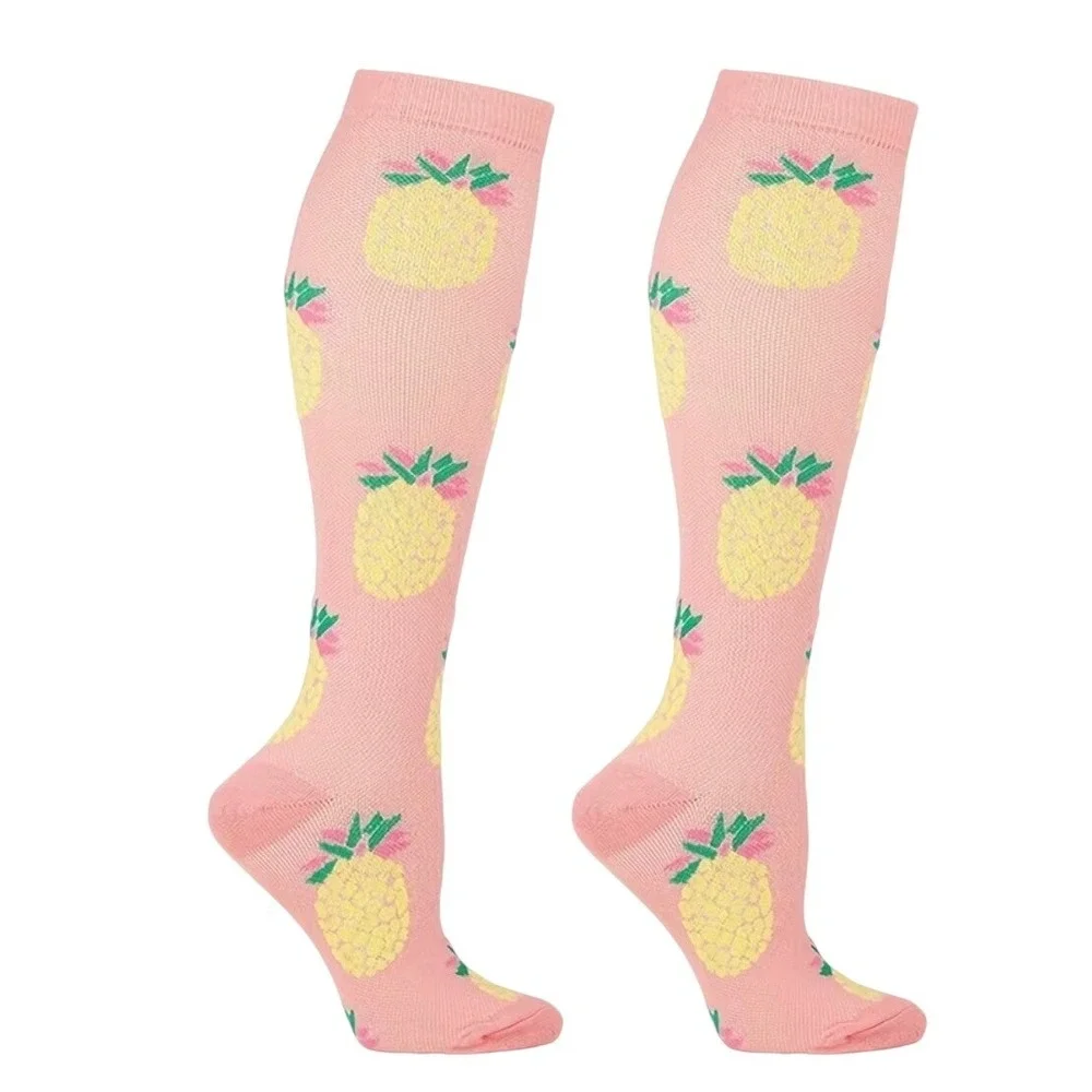 Unisex 20-30 mmHg Compression Socks L/XL‎ Knee High Medical Whimsical AOP 2 Pack